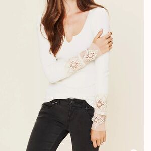 Free People Kombucha Cuff Thermal Cream White S